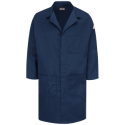 Bulwark FR Mens Concealed Snap Lab Coat - Navy flame, resistant, retardant, arc, flash, fire, IIIA, nomex, dark, blue