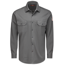 Bulwark FR Mens Flex Knit Button Down Shirt - Charcoal flame, resistant, retardant, arc, flash, fire, button, down