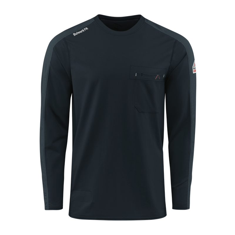 Bulwark FR Mens Flex Knit Tee fire, flame, resistant, retardant, arc, flash, mens, mens, tee, crew, neck, pocket, frc