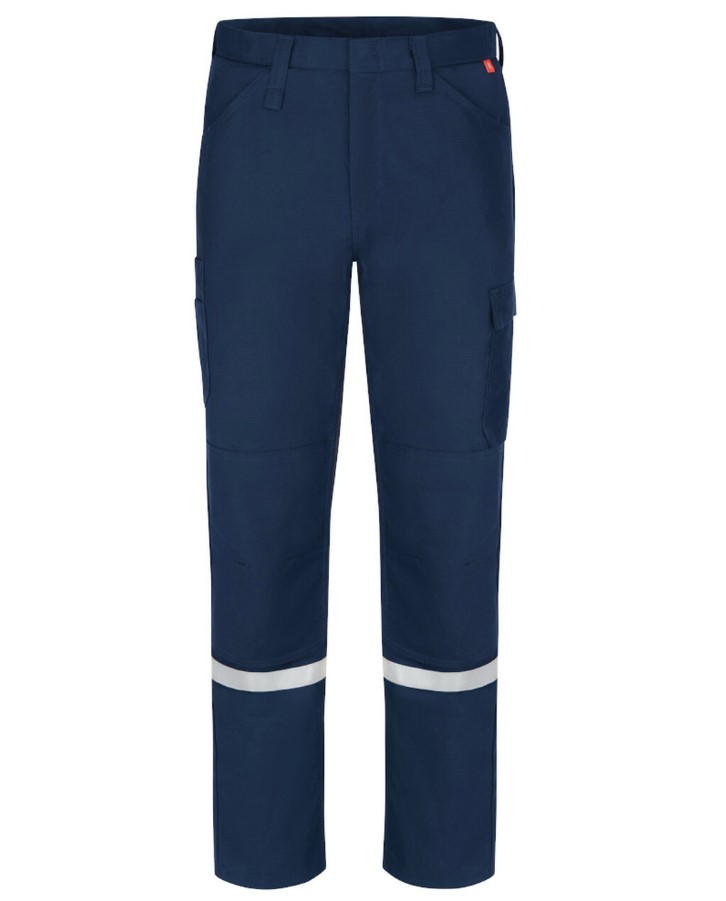 Bulwark FR Mens iQ Series Lightweight Enhanced Visibility Comfort Pant | Navy flame, resistant, retardant, flash, arc, fire, viz, vis, uniform, reflective, tape, trim, reflect, silver