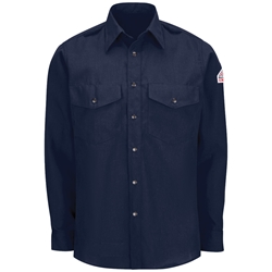 Bulwark FR Snap Front Nomex Uniform Shirt - Navy flame, resistant, retardant, arc, flash, fire, work, snaps, lightweight, dark, blue, midnight
