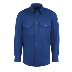 Bulwark FR Snap-Front Uniform Shirt - Royal Blue flame, resistant, retardant, arc, flash, fire, button, down, lightweight, long sleeve, work
