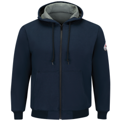 Bulwark FR Thermal Lined Zip Front Hooded Sweatshirt - Navy flame, resistant, retardant, frc, arc, flash, fire