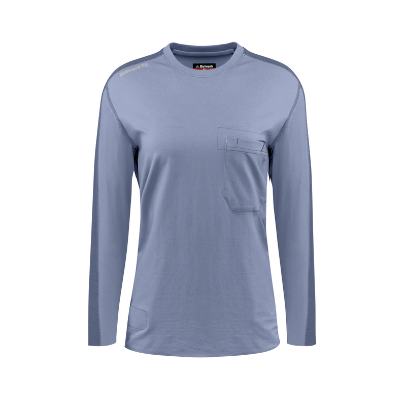 Bulwark FR Womens Flex Knit Tee fire, flame, resistant, retardant, arc, flash, womens, womens, tee, crew, neck, pocket, frc