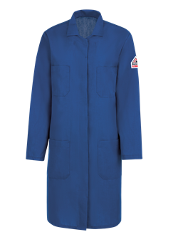 Bulwark FR Womens Royal Blue Nomex Lab Coat flame, resistant, retardant, arc, flash, fire, ladies, IIIA