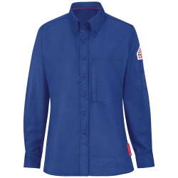 Bulwark FR Womens iQ Series Lightweight Comfort Woven Shirt - Royal Blue flame, resistant, retardant, arc, flash, fire, button, down, work, ladies, uniform