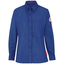 Bulwark FR Women's iQ Series Lightweight Comfort Woven Shirt - Royal Blue flame, resistant, retardant, arc, flash, fire, button, down, work, ladies, uniform