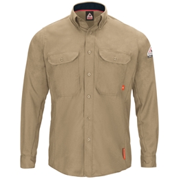 Bulwark FR iQ Series Comfort Woven Men's Lightweight Shirt - Khaki