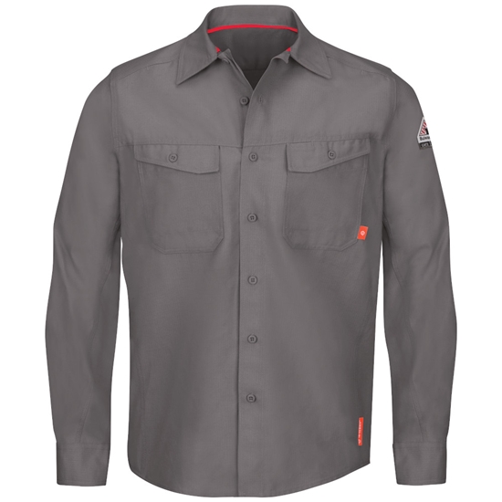 Bulwark FR iQ Series Endurance Men's Work Shirt - Gray - QS40GY