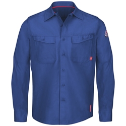 Bulwark FR iQ Series Endurance Mens Work Shirt - Royal Blue flame, resistant, retardant, arc, flash, fire, button, down,series,westex,ripstop,twill,ppe,safety