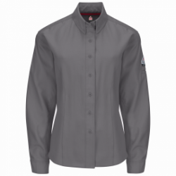 Bulwark FR iQ Series Endurance Womens Work Shirt - Gray flame, resistant, retardant, arc, flash, fire, button, down, performance, work, westex, ripstop, twill, grey, ladies