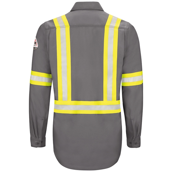 Bulwark FR iQ Series Enhanced Visibility Work Shirt - Gray - QS40GE