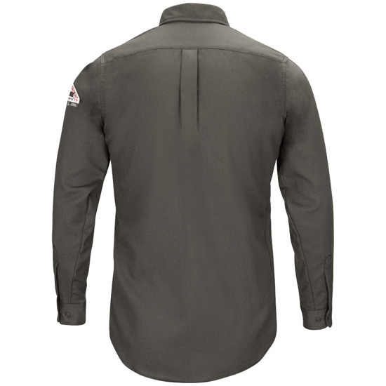 Bulwark FR iQ Series Men's Lightweight Comfort Woven Shirt - Dark Gray - QS50DG