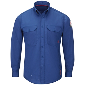 Bulwark FR iQ Series Men's  Midweight Comfort Woven Shirt - Royal Blue