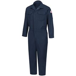Bulwark Mens Deluxe FR Coverall - Navy Blue flame, resistant, retardant, arc, flash, fires, ppe, cotton