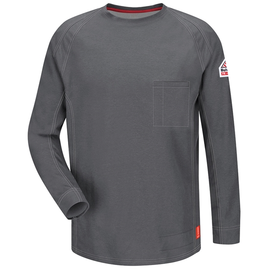 Bulwark iQ Series FR Long Sleeve T-Shirt - Charcoal - QT32CH
