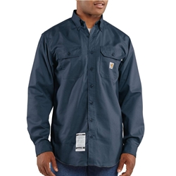 Carhartt FR Classic 7 oz. Twill Work Shirt - Dark Navy flame, resistant, retardant, frc, solid, work, button-down, button, down, blue