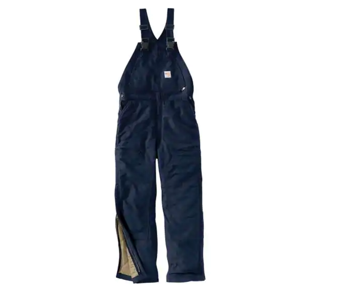 Carhartt FR Duck Bib Overall - Quilt Lined | Dark Navy 