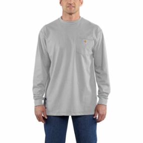 Carhartt FR Force Cotton Original Fit Long Sleeve Tee - Light Gray