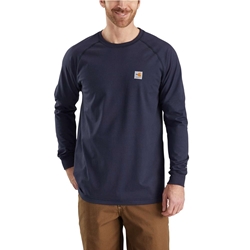 Carhartt FR Force Cotton Relaxed Fit Long Sleeve T-Shirt - Dark Navy flame, resistant, retardant, frc, solid,tee