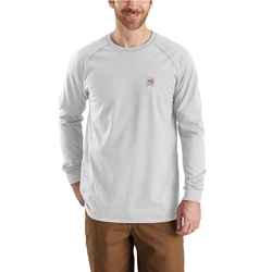 Carhartt FR Force Cotton Relaxed Fit Long Sleeve T-Shirt - Light Gray flame, resistant, retardant, frc, solid,grey,t-shirt