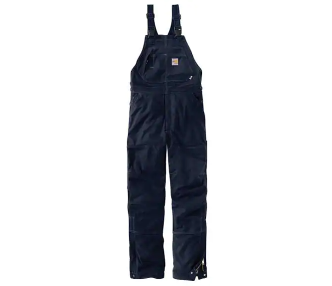 Carhartt FR Quick Duck Quilt-Lined Bib Overalls - Dark Navy carhart, flame, resistant, retardant, frc