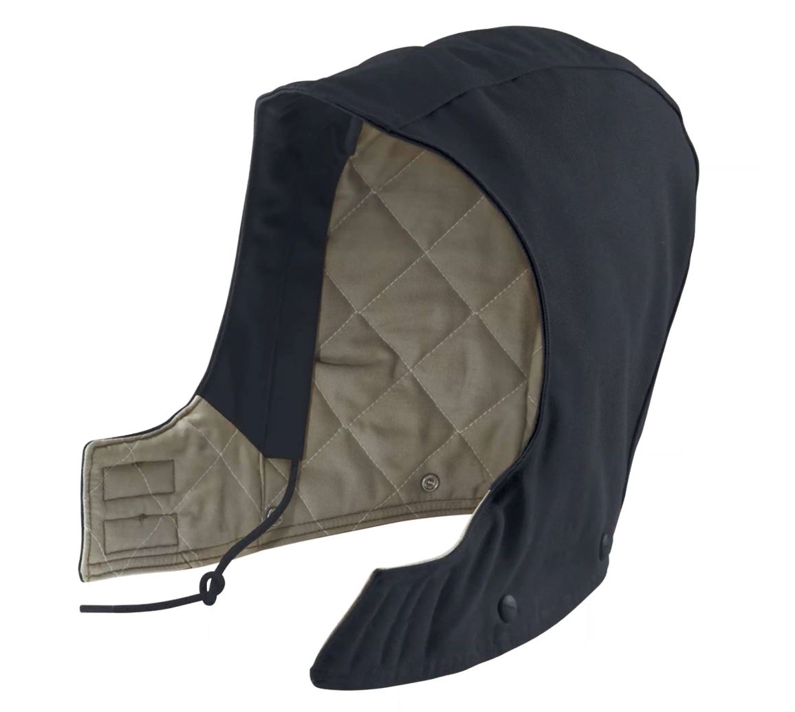 Carhartt FR Quilt-Lined Duck Hood - Black cap, winter, head, cold, weather, gear, one, size, fits, all, most, osfa, osfm, replacement, detached, detachable