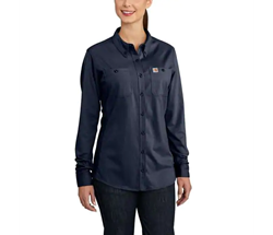 Carhartt Womens FR Force Cotton Hybrid Shirt - Dark Navy flame, resistant, retardant, work, ladies, frc
