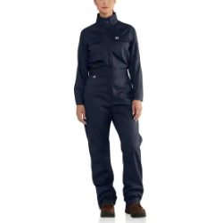 Carhartt Womens FR Rugged Flex 7 oz. Coveralls - Dark Navy carhart, carhartt, flame, resistant, retardant, frc, nomex, fire, work, ladies