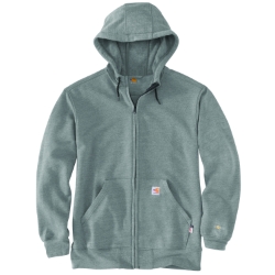 Flame Resistant Force Original Fit Midweight Hooded Zip Front Sweatshirt | Granite Heather 