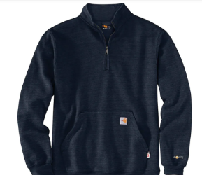 Flame Resistant Force Original Fit Midweight Mock neck Sweatshirt | Black Heather 