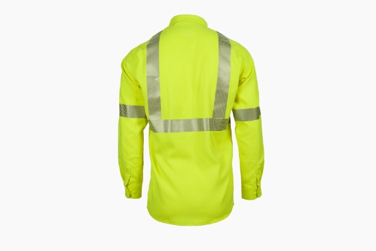 Lapco 5 oz. FR Tecasafe One Inherent Modern Hi-Viz Uniform Shirt - Class 2 - TCSHV5C2