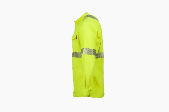 Lapco 5 oz. FR Tecasafe One Inherent Modern Hi-Viz Uniform Shirt - Class 2 - TCSHV5C2