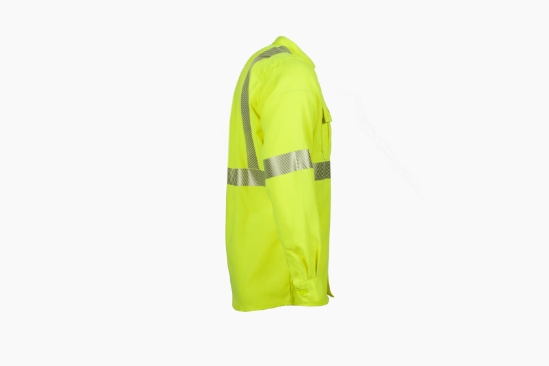 Lapco 5 oz. FR Tecasafe One Inherent Modern Hi-Viz Uniform Shirt - Class 2 - TCSHV5C2