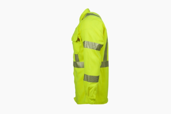 Lapco 5 oz. FR Tecasafe One Inherent Modern Hi-Viz Uniform Shirt - Class 3 - TCSHV5C3
