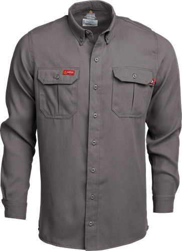 Lapco 5 oz. Tecasafe? One Inherent FR Modern Uniform Shirt - Gray