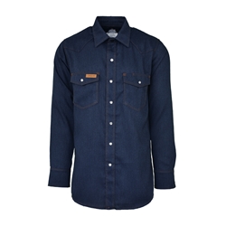 Lapco 5oz. TecaSafe One Modern Western Shirt | Denim Navy flame, resistant, retardant, work, snap