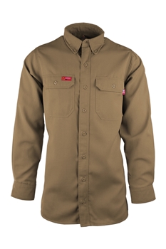 Lapco 6.5 oz. DH FR Uniform Shirt - Khaki flame, resistant, retardant, work, button down, tan