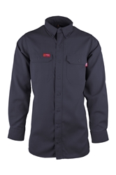 Lapco 6.5 oz. DH FR Uniform Shirt - Navy flame, resistant, retardant, work, button down