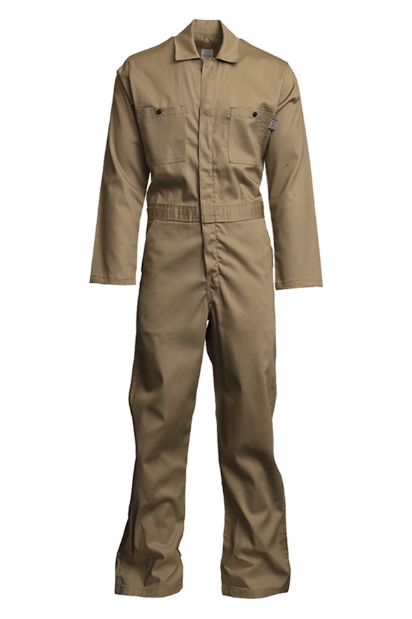 Lapco 7 oz. FR Economy Coverall - Khaki flame, resistant, retardant, contractor, tan, welder