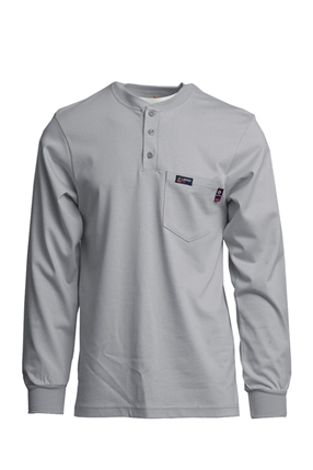Lapco 7 oz. FR Henley Tee with Pocket - Gray