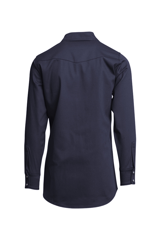 Lapco 7 oz. FR Western Pearl Snap Shirt - Navy - INV7WS