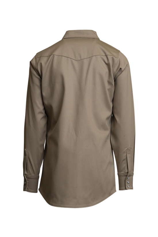 Lapco 10 oz. FR Welding Pearl Snap Shirt | Khaki - INKWS