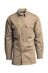Lapco FR 7 oz. Advanced Comfort Uniform Shirt - Khaki flame, resistant, retardant, work, button down, tan, westex, ultrasoft, ultra, soft, ac