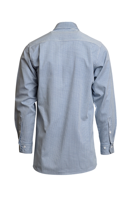 Lapco FR 7 oz. Blue/White Striped Uniform Shirt - IBW7