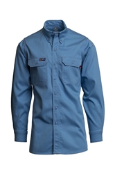 Lapco FR 7 oz. Uniform Shirt - Medium Blue flame, resistant, retardant, work, button down, light