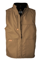 Lapco FR 9 oz Fleece-Lined Vest with Windshield Technology - Brown flame, resistant, retardant, fire, water, repelling, wind, blocking, wicking, warm