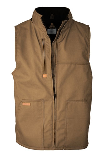 Lapco FR 9 oz Fleece-Lined Vest with Windshield Technology - Brown