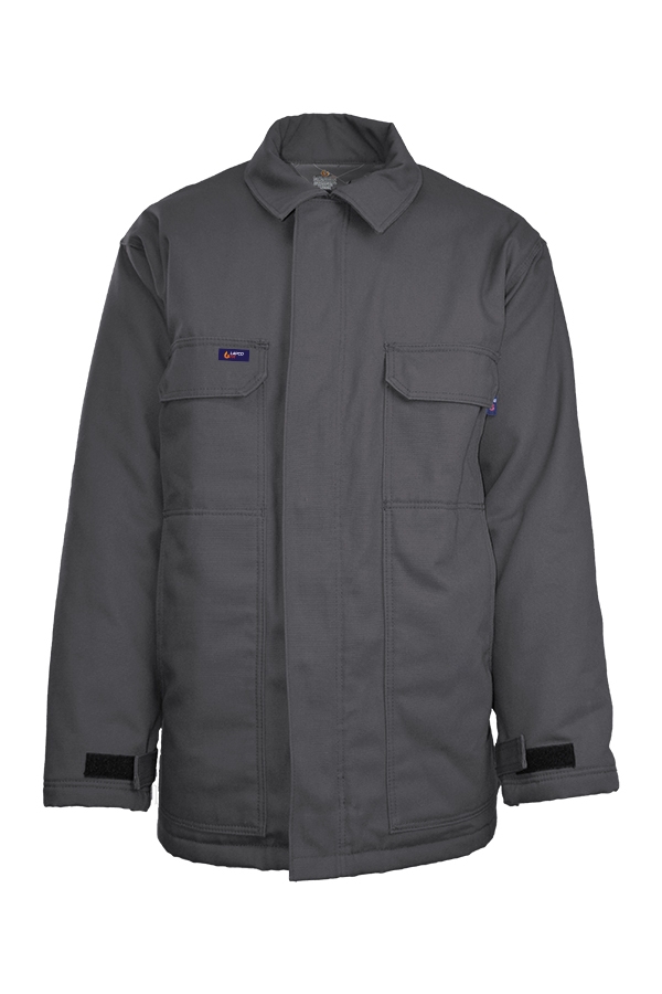 Lapco FR 9 oz. Insulated Chore Coat - Gray flame, resistant, retardant, coat, grey, winterwear, windshield, quilted, water repelling, wind, blocking, block, wicking