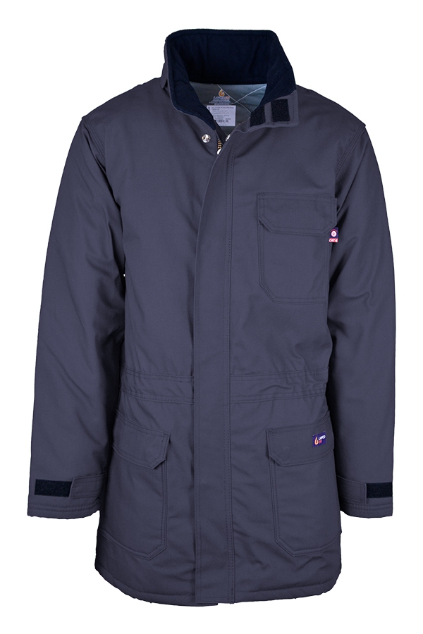 Lapco FR 9 oz. Insulated Parka - Navy flame, resistant, retardant, coat, winterwear, windshield, quilted, water repelling, wind, blocking, block, wicking
